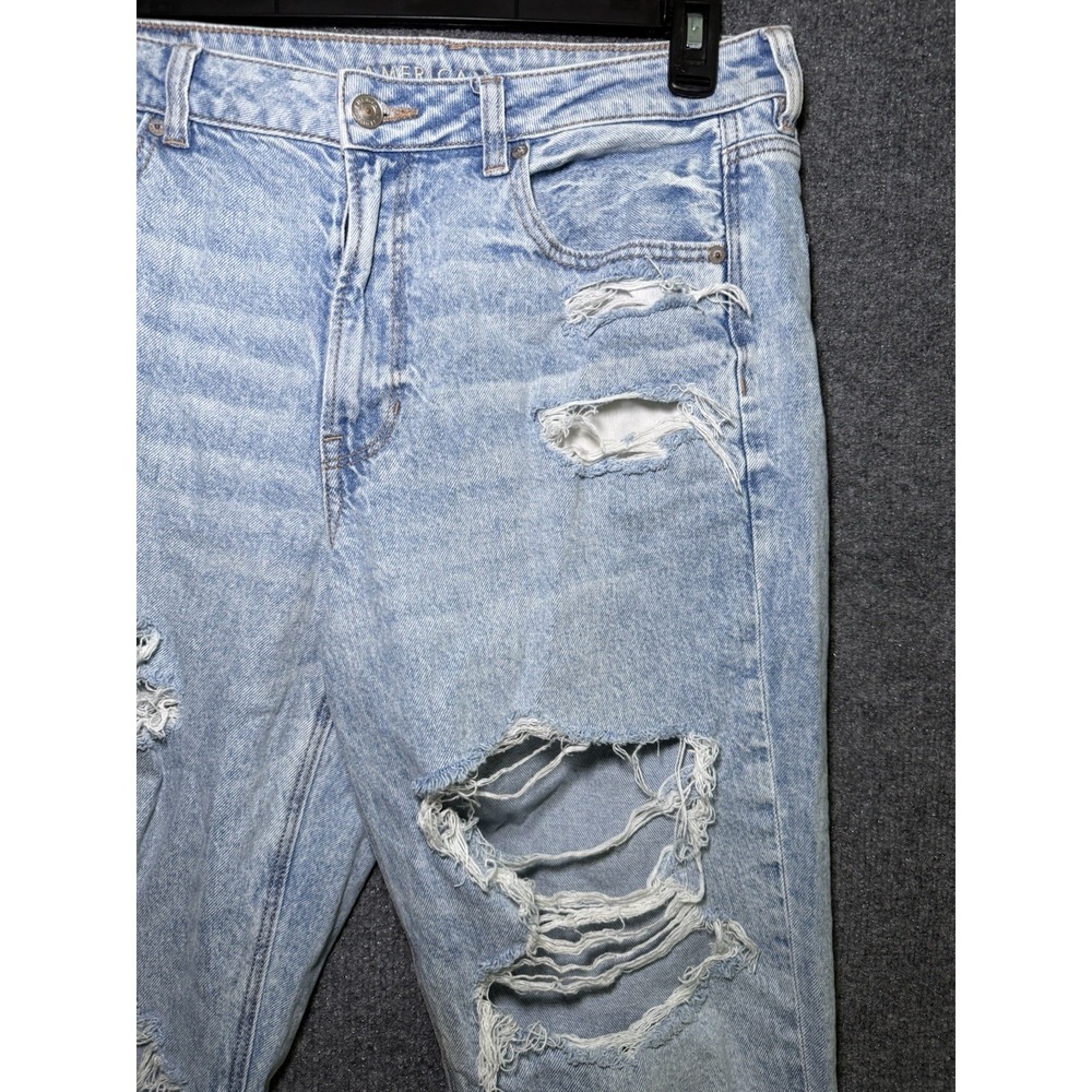 American Eagle Jeans Distressed Ripped Holes Women's SZ 12 Regular - Picture 2 of 11